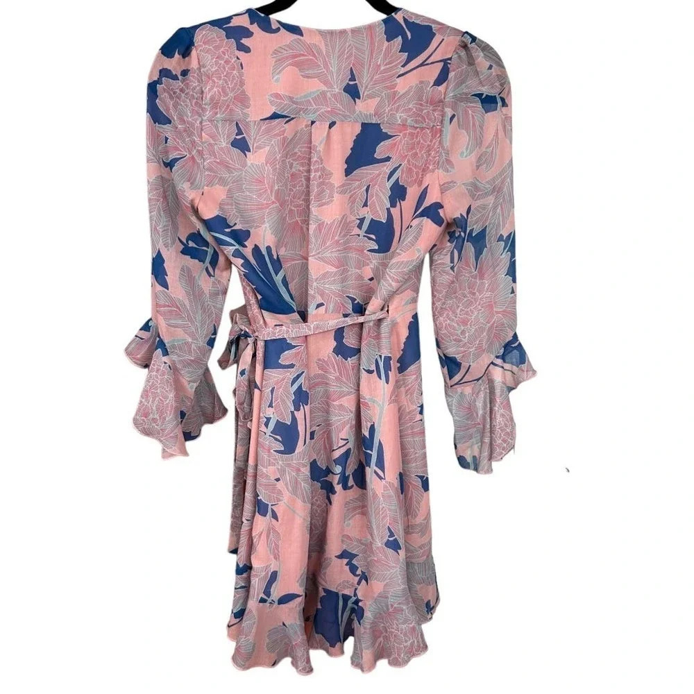 Red Carter Women's Neiman Marcus Tessa Floral Print Wrap Dress Size Small - Picture 4 of 8